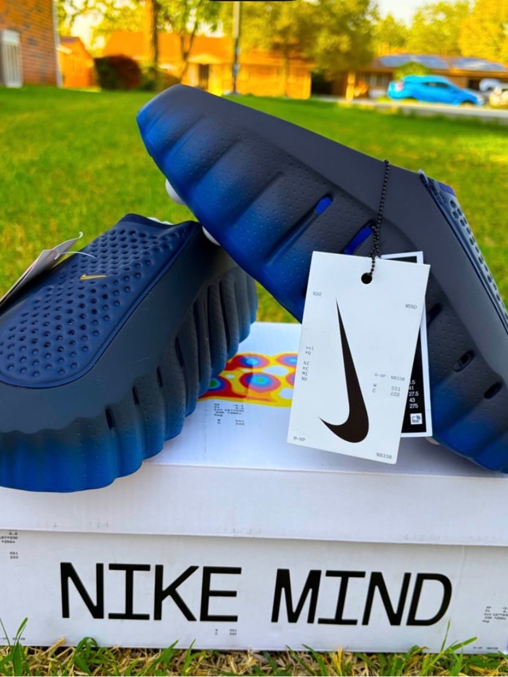 Nike Men's Navy Blue Gradient Slide Sandals